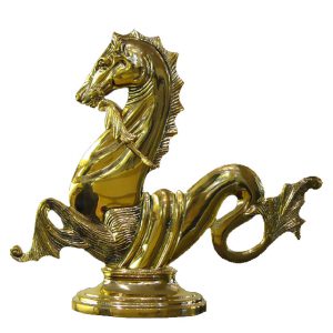Ornamento laterale per gondola in ottone lucidato