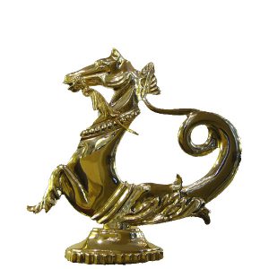 Ornamento laterale per gondola in ottone lucidato