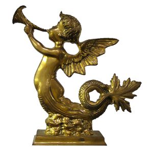 Ornamento laterale per gondola in ottone lucidato