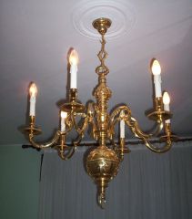 Lampadario a sei braccia Bronzo lucido