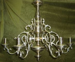 Lampadario a sei braccia Bronzo lucido