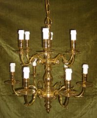 Lampadario a 10 braccia Bronzo lucido