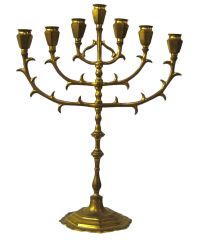 Lume ebraica a 7 candele Bronzo lucido
